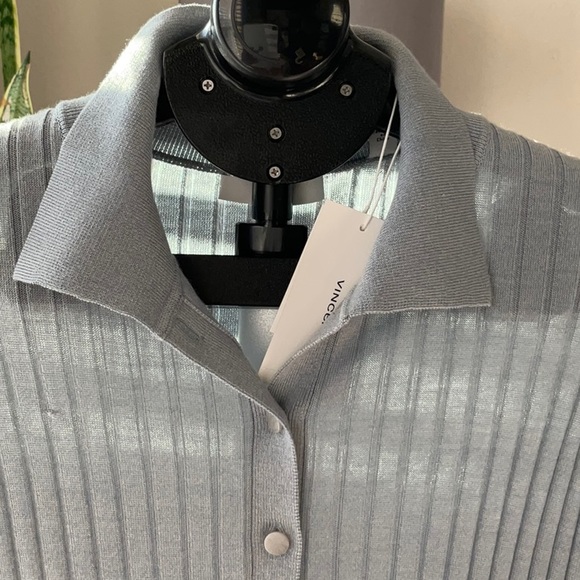 Vince ribbed polo sweater cardigan - Picture 4 of 12